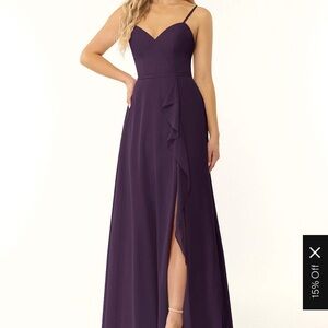 Plum chiffon azazie dress